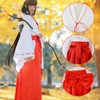 [Moerstar] 巫女さん コスプレ レディース コスチューム 白衣 緋袴 巫女衣装 着物 写真