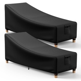 Mrrihand Chaise Lounge Cover, Patio Furniture Covers, Patio Lounge Chair Cover Waterproof and UV Resistant, Oxford Heavy Duty Outdoor Furniture Covers with Air Vent 2 Pack - 68L x 30W x 30H inch