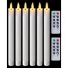 Homemory Waxy Flameless Taper Candles with Remote Timer Dimmer, Battery