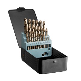 M35 High Speed Steel Drill Bit Set 29 Pcs TiCN Coated 135 Degree Point For Steel With Storage CaseDefault: Default