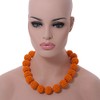 Avalaya Orange Glass Bead Ball Chunky Necklace/54cm L