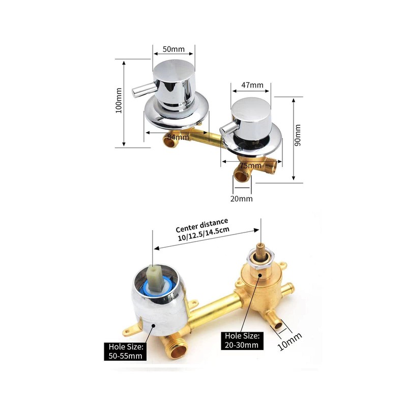 ZAKSEM 2/3/4/5 Way Brass Shower Faucet Bathroom Mixer Tap for