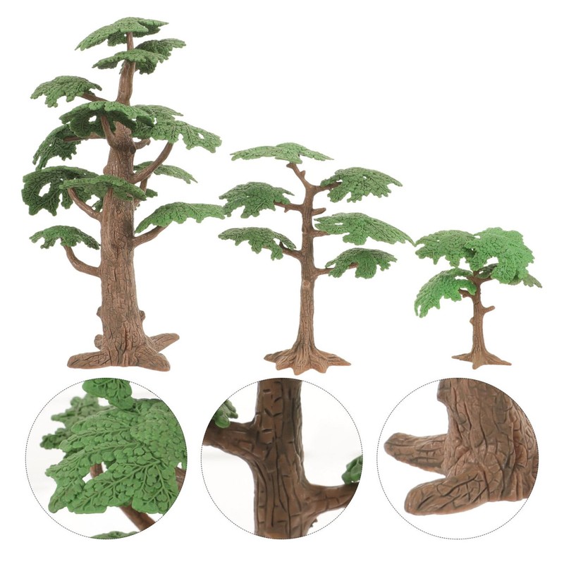 TEHAUX Mini Scene Accessory Model Trees 3PCS Diorama Trees Simulated