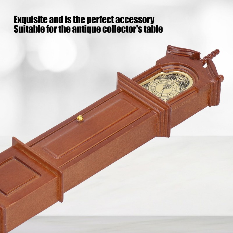 1/12 Dollhouse Miniature Grandfather Clock Wooden Mini Model Furniture Accessory