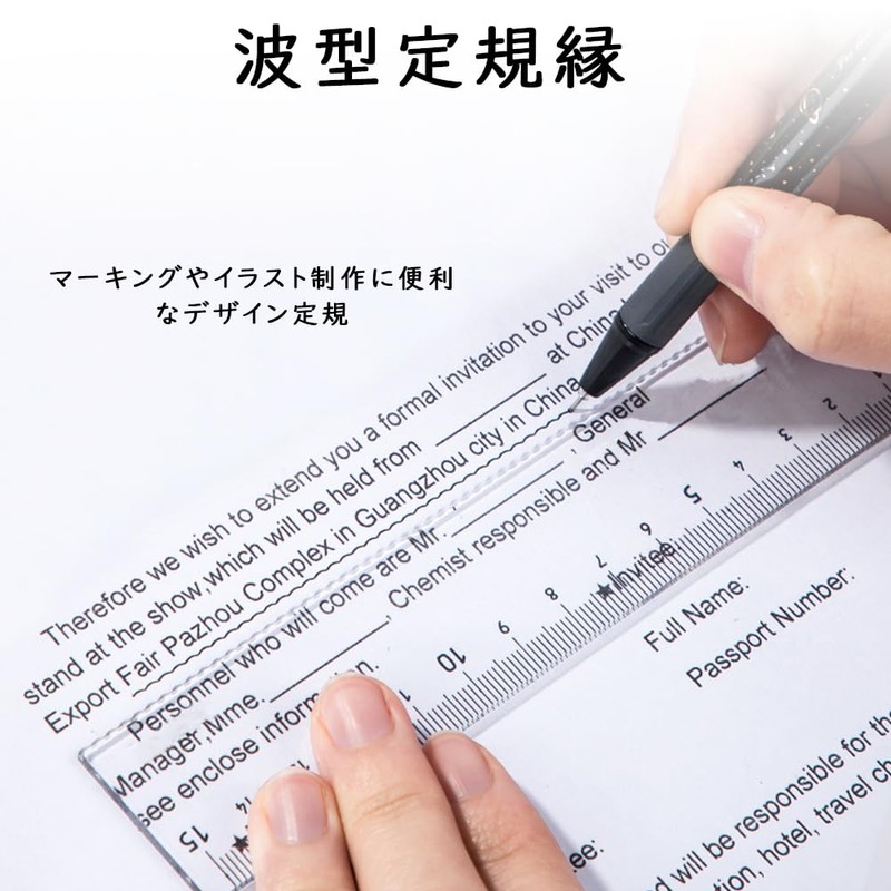 LKCCTK 5.9 inches (15 cm) Clear Plastic Ruler Set of