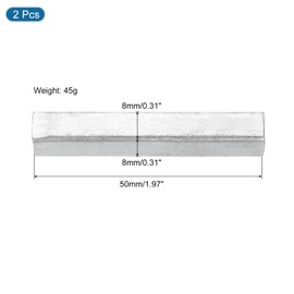 Sourcing Map 2Pcs Silver Iron Door Spindle Bar, 50mm Square Spindle Door Knob Replacement Parts
