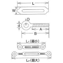 水本 Stainless Steel Frame Type Turn Buckle (I & I) 捻子 Diameter M3 tb3e