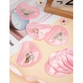 XJWWHZ 240Pcs Heart Small Jewellery Bags, 2x3 inch Mini Packaging Bag for Jewelry Earring Bracelet, Mylar Mini Bags for Small Business for Valentine’s Day, Christmas