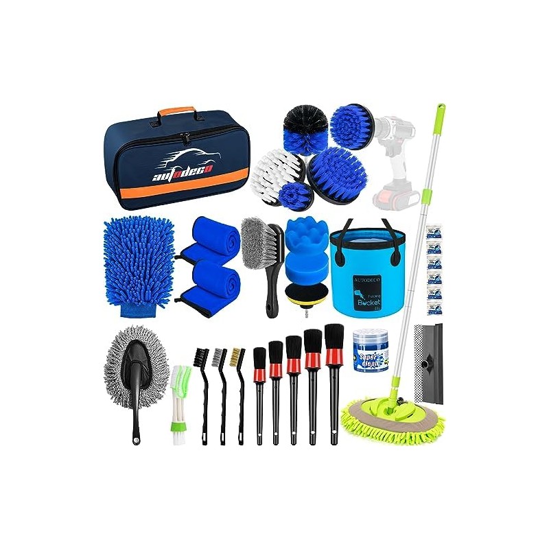 Juego de 32 cepillos para detalles de coche, kit de