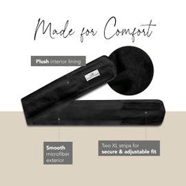 Boca Terry Spa Headband for Washing Face, Microfiber Head Bands for Women's Hair, Spa Hair Band, Makeup Headband with Terry Cloth Lining, 3-Pack - Black