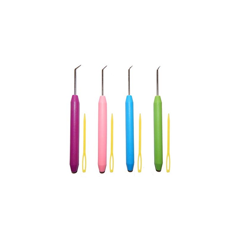 4 Pieces Colorful Knitting Loom Hook Tool Loom Knit Hook
