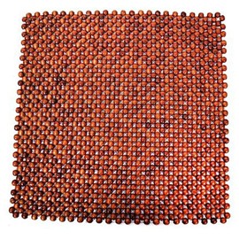 HomDSim Wood Beaded Auto Car Seat Bead Cover,Natural Rosewood Wooden Bead Cool Refreshing Back Massaging Comfort Cushion Mat,Premium Quality Universal for Car Truck on Summer (Square mat)