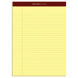 TOPS 63950 Docket Ruled Perforated Pads, 8 1/2 x 11 3/4, Canary, 50 Sheets (Pack of 12)