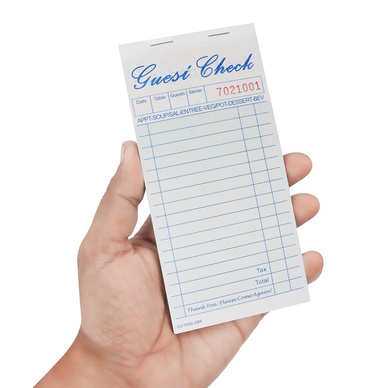 BELLE VOUS 100 Sheets Waiter Blocks Receipt Pad with Duplicate