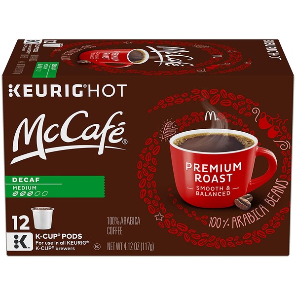 McCafé Decaf Premium Medium Roast K-Cup Coffee Pods (12 Pods)