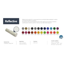 XVinyl Reflective Htv Vinyl Reflective Heat Transfer Vinyl HTV Rolls - 10Inch x 5 Feet for T-Shirts, Reflective Vinyl Iron On Vinyl for Cricut, Cameo Heat Press Machines Reflective Htv (Silver)