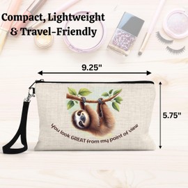 J&D's Everyday Needs Sloth Gifts for Women Makeup Pouch - Small Sloths Gift Themed Merch Lovers Cosmetic Bag, Travel Pouches for Toiletries Items, Cute Zipper Bags Case for Birthday Girls & Adult