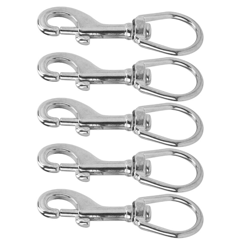 L100MM SpringSnap Clip Diving Hook Double Ended Stainless Steel Spring