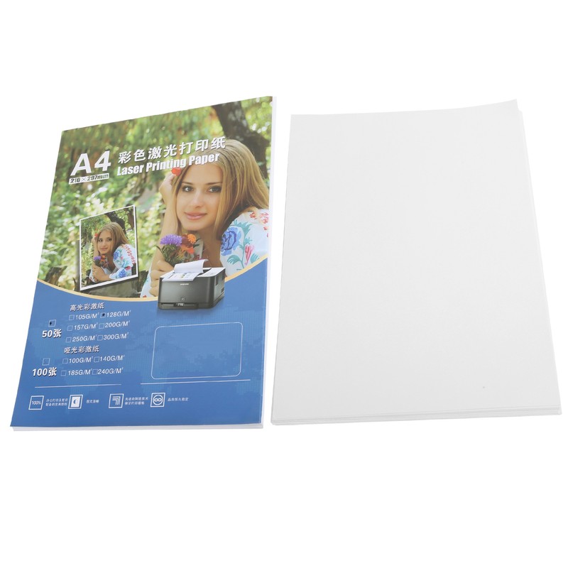 50Pcs Blank Badge Paper A4 Photo Printer Machine Supplies DIY