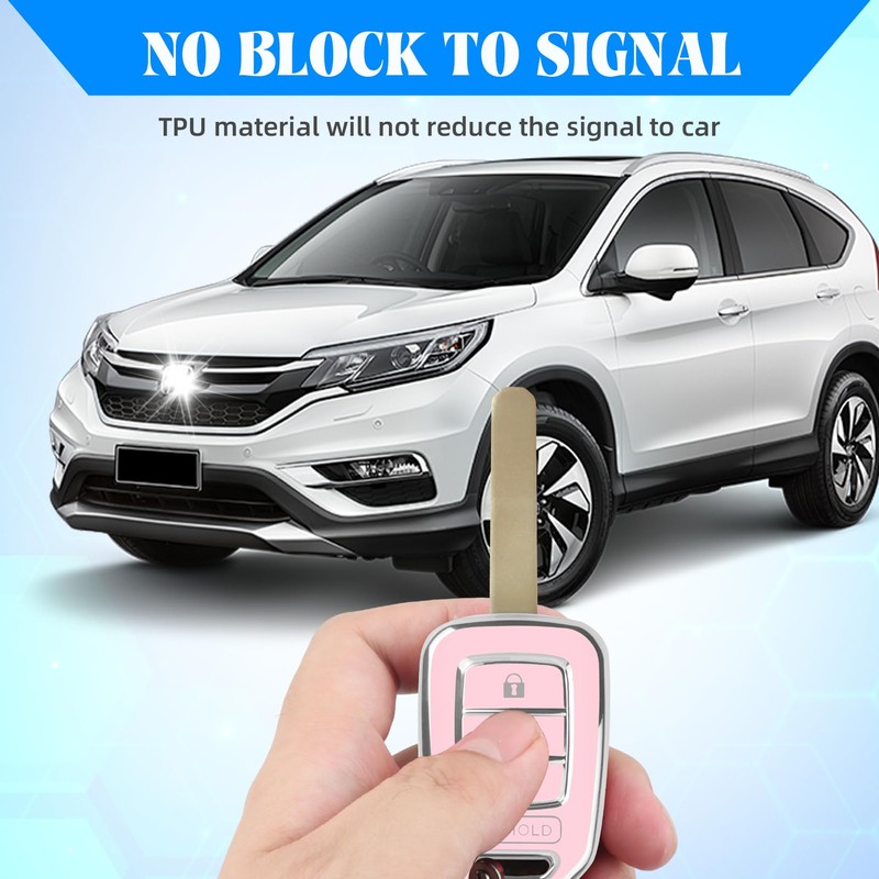 QBUC for Honda Key Fob Cover with Key Chain, for