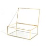 Feyarl Gold Glass Jewelry Box Clear Keepsake Photo Box Trinket