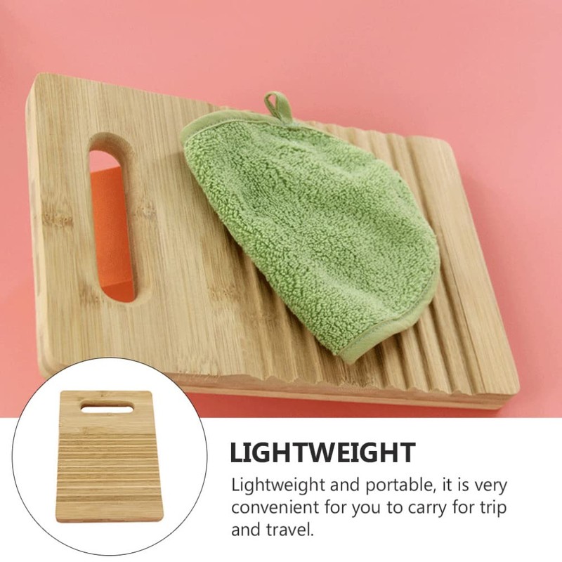Tomaibaby Mini Washboard Wooden Washing Board Household for Students Clothes