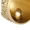 Hand Call Bell 4.7in Long Pure Brass Exquisite Carved Pattern
