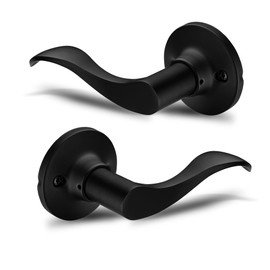 Berlin Modisch Dummy Lever Door Handle [Pack of Two] for Closets with a Iron Black Finish, Single Side, Non-Turning Pull Only Classic Series