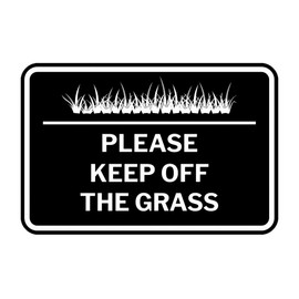 Signs ByLITA Classic Framed Please Keep Off the Grass Sign (Black) - Medium
