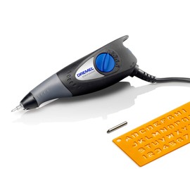 Dremel 290 Engraver Compact Engraving Pen 35W with Engraving Tip and Craft Stencil for Engraving Wood, Metal, Ceramics, Plastic, Leather