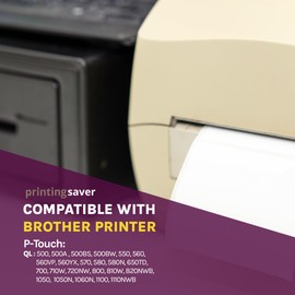 Printing Saver 1x Address Labels DK-22205 Compatible with Brother Label Printers P-Touch QL-500 550 710W 720NW 810W 820NWB 1110NWB 62mm x 30.48m