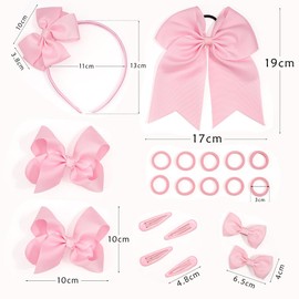 20 Pcs School Uniform Hair Bows Ribbon Bowknot Hair Clips Headband Snap Hair Barrettes Small Soft Ponytail Holders Hair Accessories Set for Girls Purple