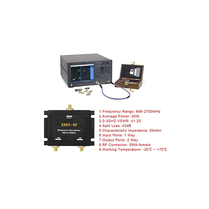 Wide-Band 2 Way Splitter-3dB SMA Female-50 Ohm Cellular Signal Splitter