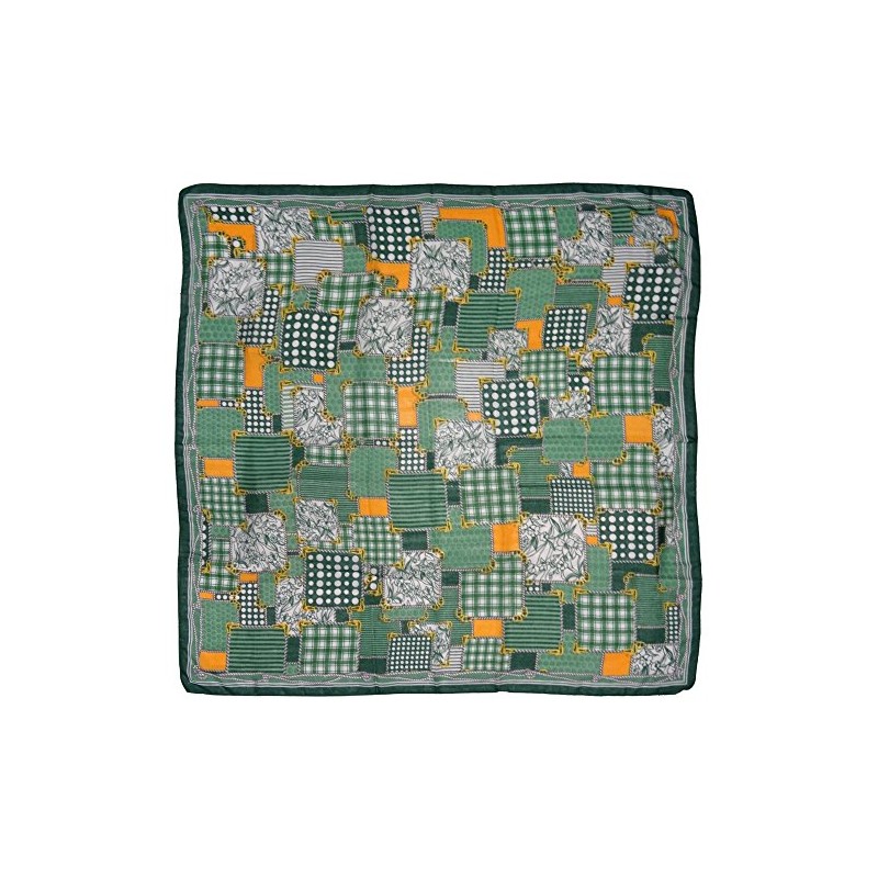 TigerTie Designer Scarf in Green Orange Gold Grey Patterned Size