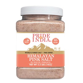 Pride Of India - Pure Himalayan Pink Salt - Enriched w/ 84+ Natural Minerals, Fine Grind 2.2 Pound (35.2 oz.) Jar - Himalayan Salt, Himalayan Pink Salt, Pink Himalayan Salt, Grind Salt, Pure Rock Salt
