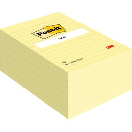 Post-it FT510010620 Notes - Note Pads - Lined - Canary Yellow - 1 Pack Of 6 Pads - 100 Sheets Per Pads - 152 mm x 102 mm