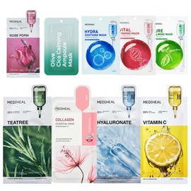 Mediheal Mask Sheet Pack Set Tea Tree Best 10 Types, 20 Sheets, 2 Packs, 10-Pack / 메디힐 마스크 시트 팩 세트 티트리 베스트 10종, 20매, 2개, 10개입