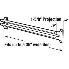 Prime-Line K 5167 36 In. L Steel Reinforced White Vinyl Push Bar for Hinged Swinging Screen Doors (Single Pack)