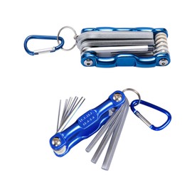 SHULLIN Hexagon Key Foldable Pocket Key Set, Professional Hexagon Key Set, Hexagon Socket Set, Metric with Key Ring for Bicycle Repair