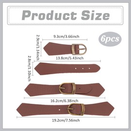 FINGERINSPIRE 6 Sets Leather Sew-On Toggles Closures Brown PU Leather Snap Toggle Duffle Jacket Buckle Metal Leather Clasp Fasteners Replacement for Coat Jacket DIY Craft