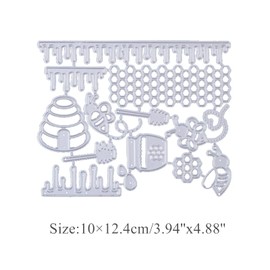 hinana Honey Bee Hive Frame Metal Die Cuts,Honey Bee Cutting Dies Cut Stencils for DIY Scrapbooking Photo Decorative Embossing Paper Dies for Scrapbooking Card Making