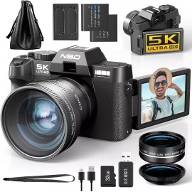 NBD Digital Camera 5K 48MP  16X Autofocus Video Camera W/ Wide Angle and Macro Lens