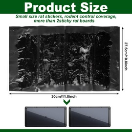 Qualirey 12 Pcs Large Sticky Mouse Glue Traps Black Sticky Rat Trap That Work for Rats Roaches Rodents Heavy Duty Pre Baited Mats Indoor Outdoor Catch Pest (11.8 x 11 Inch)