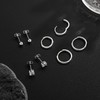 4 Pairs of Stud Earrings Silver Earrings Set for Women,