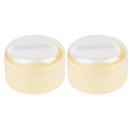 AUEAR, 2 recipientes vacíos para Polvo después del baño, con tamiz de Polvo para el hogar y los Viajes (Amarillo, 3.45 x 2.36 Pulgadas)