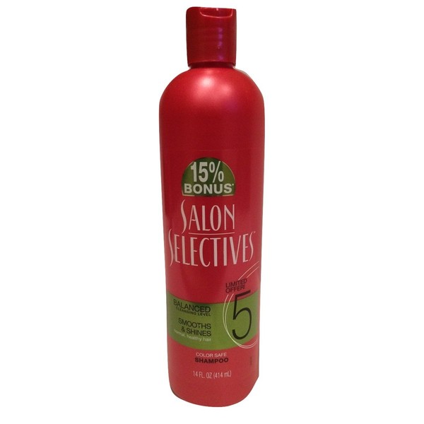 Salon Selectives Shampoo, Balanced Cleansing Level 5, Smooths & Shines, normal Healthy Hair, Color Safe, 14 Fl Oz