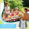 wutfuooo 4 Pcs Stainless Steel Pie Pan Set 7.87",8.66",9.45",10.24" Pizza
