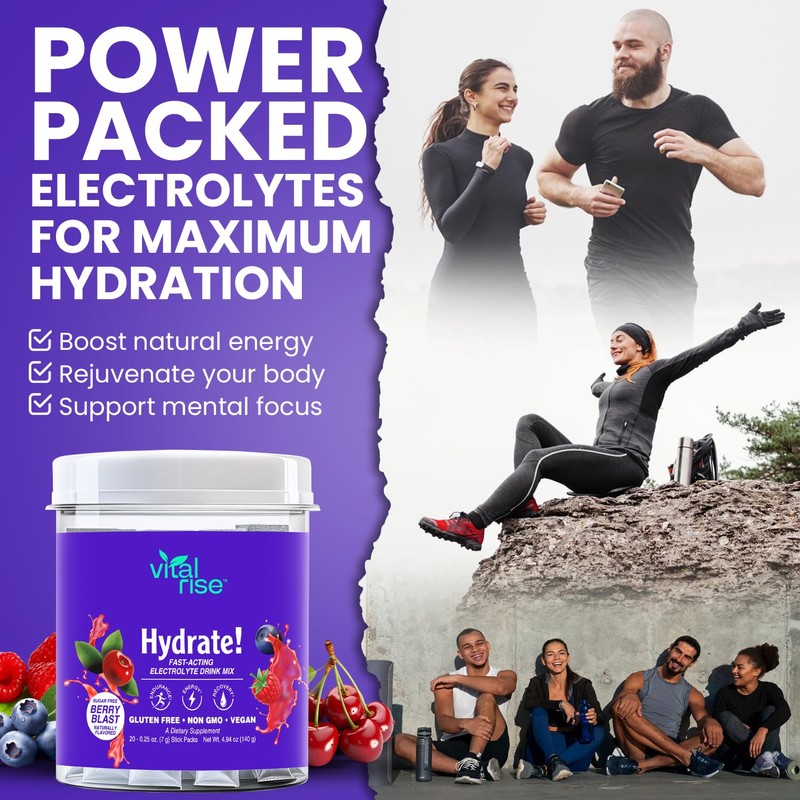 Vital Rise® Hydrate! - Berry Blast - Hydration Powder Packets