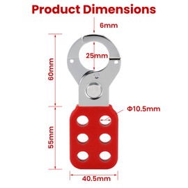 TOKCKYBL Lock Out Tag Out Hasp, Steel Tamper-Proof Loto Hasp with Extended Jaw, Safety Lockout Kit with 6 Holes Interlock, Padlock Latch（6 Pack, Red）