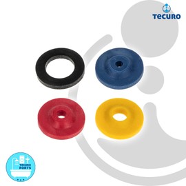 tecuro Water Saving Set Water Flow Limiter, Blue 5, Red 7, Yellow 11 Litres, for Shower Hose, Shower Head, 66111